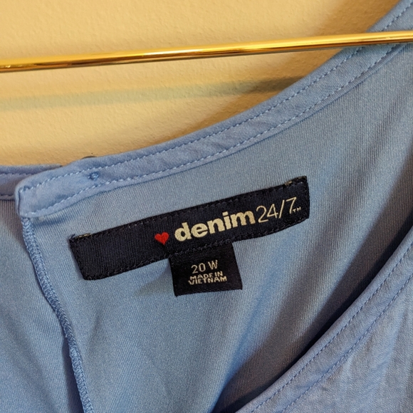 Denim 24/7 Light Blue Midi Dress, size 20W - Picture 6 of 6